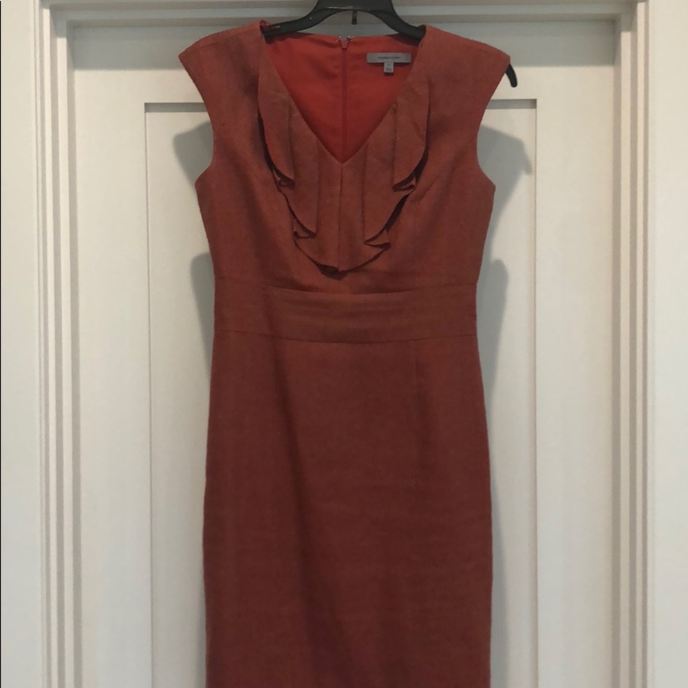 Classiques Entier tweed shift w/ruffle neckline